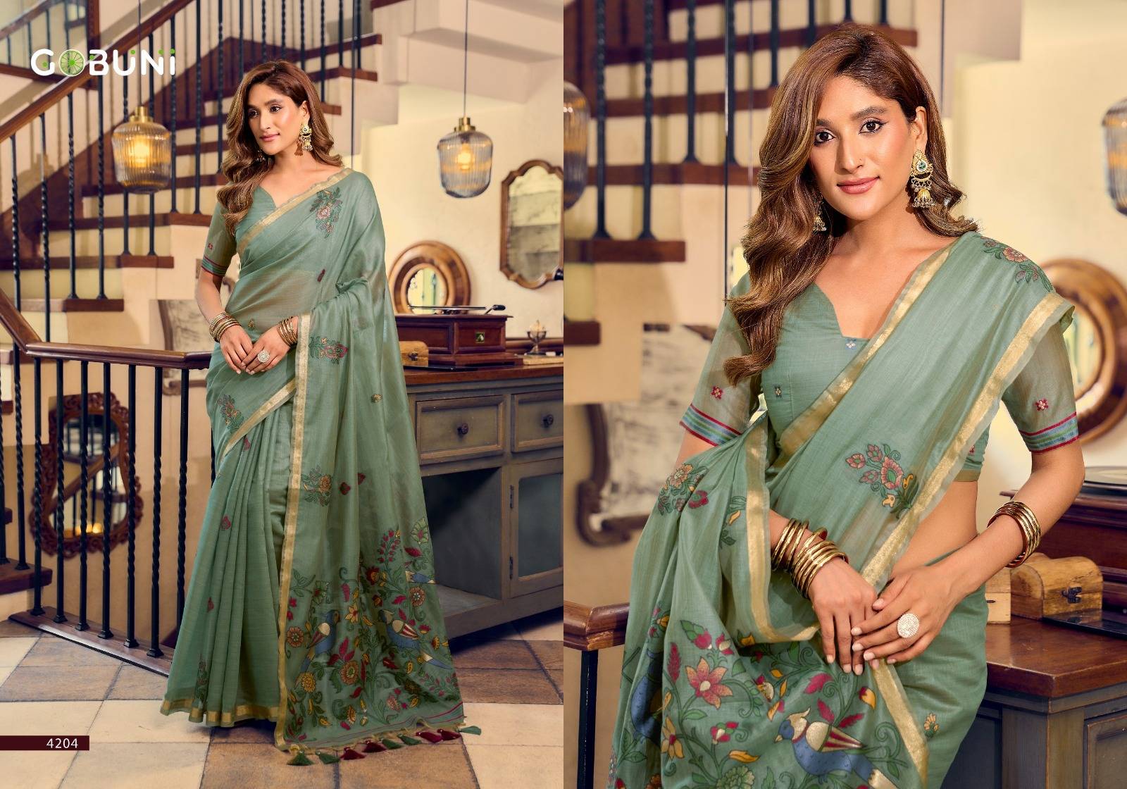 SHREYA BY GOBUNI 4201 To 4206 Series Indian Traditional Wear Collection Beautiful Stylish Fancy Colorful Occasional Wear Kolkata Cotton Sarees At Wholesale Price
